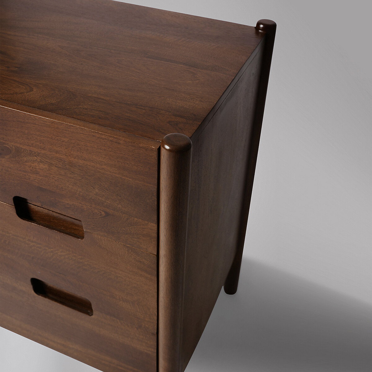 Biscoe Mango Wood 3 Drawer Chest Of Drawers dark brown, SWOON