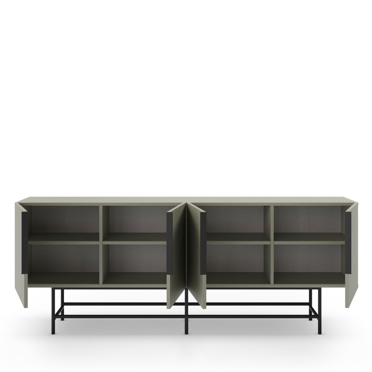 Buffet 4 portes en bois et métal L200cm- VINTARA vert amande, DRAWER
