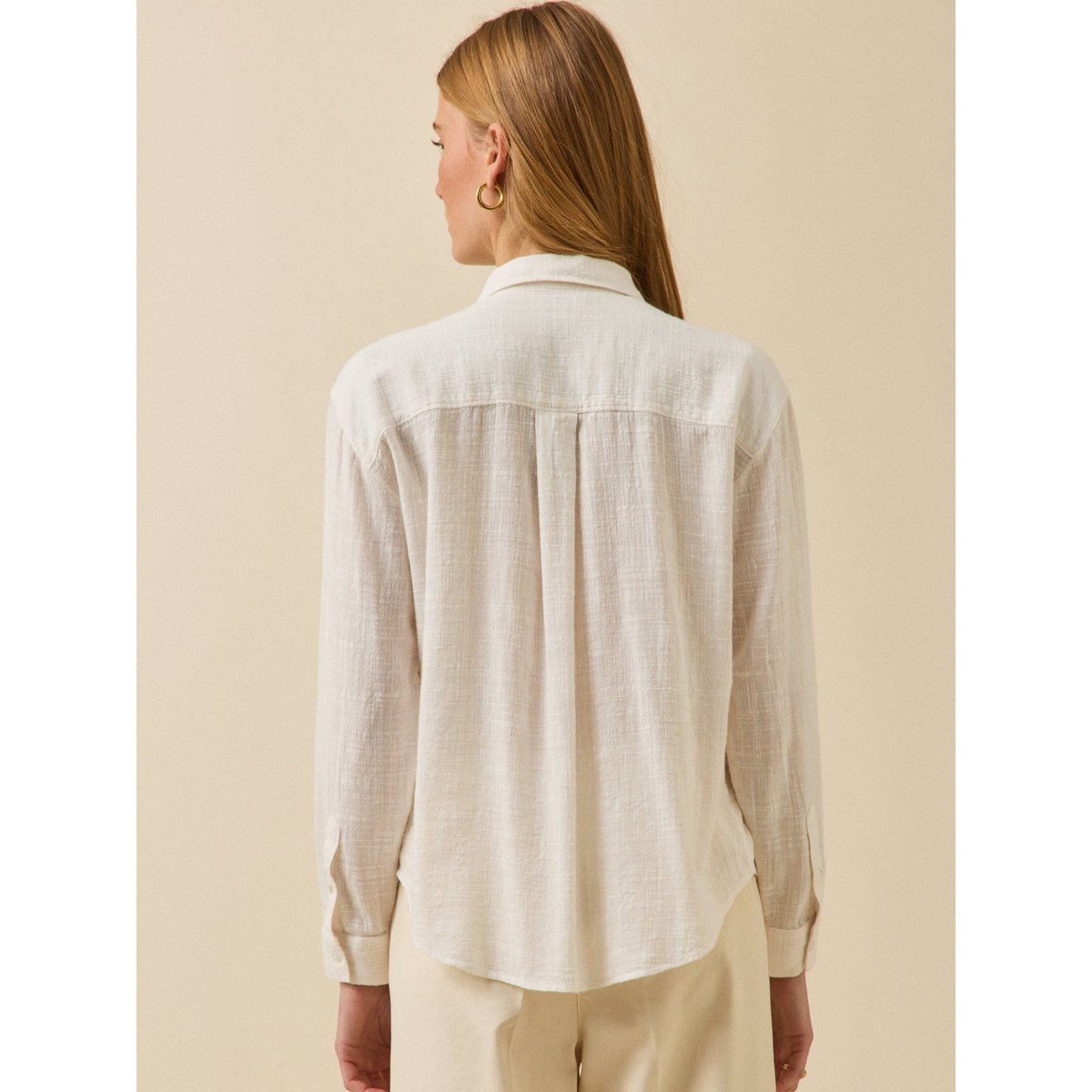 Chemise crépon - Coupe Gaby ecru, CYRILLUS