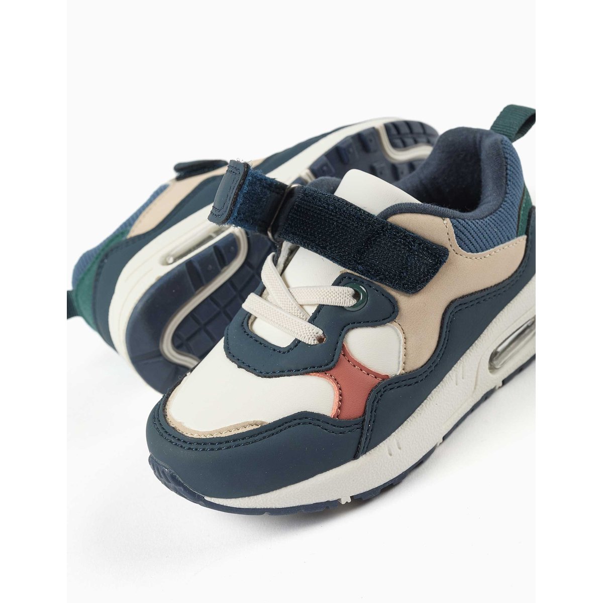 Baskets multi-matières avec semelle antidérapante multicolore, ZIPPY