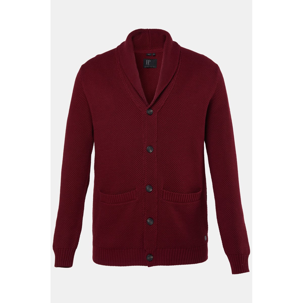 Cardigan en maille texturée, col châle marron cuivre, JP1880