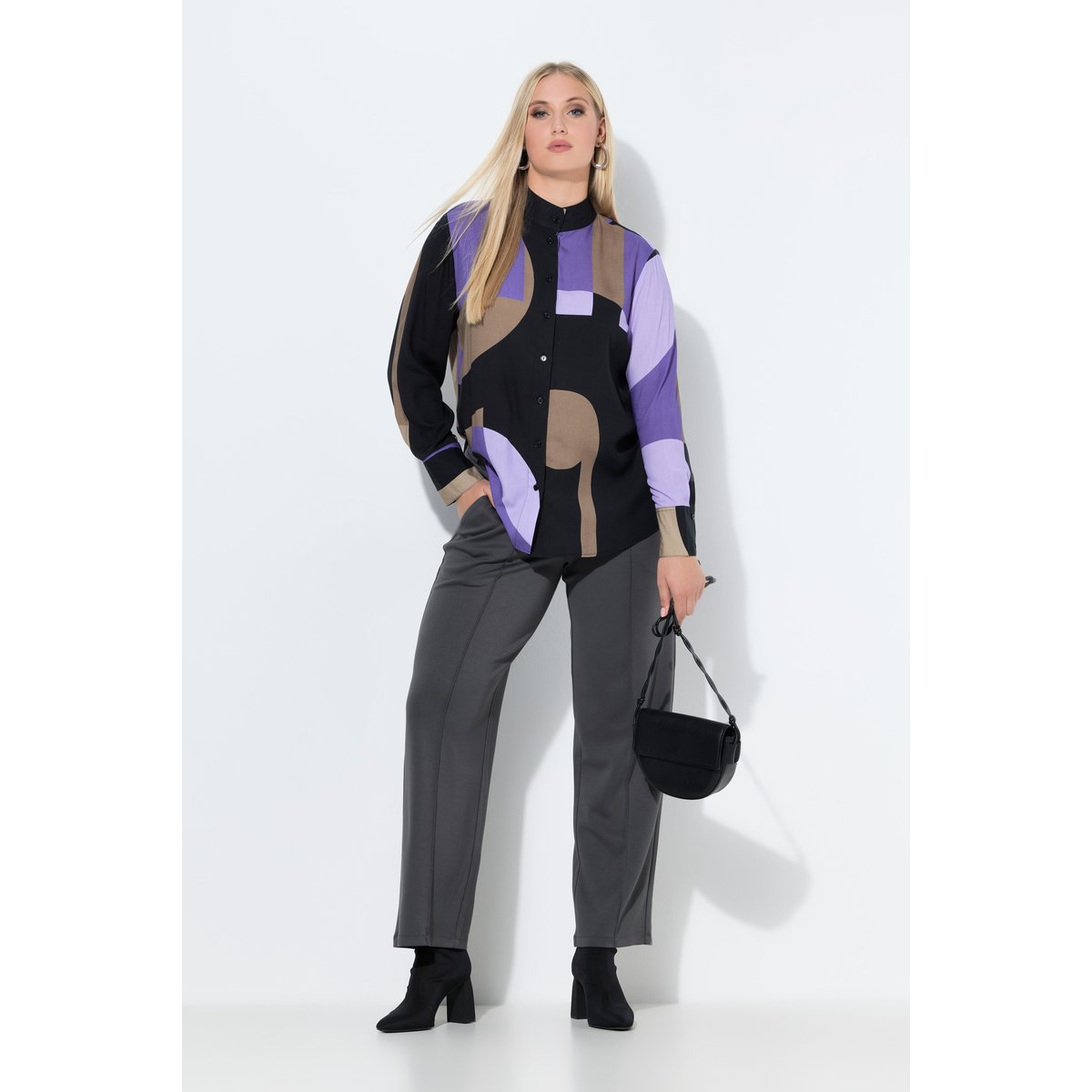Pantalon Mary avec plis anthracite, ULLA POPKEN