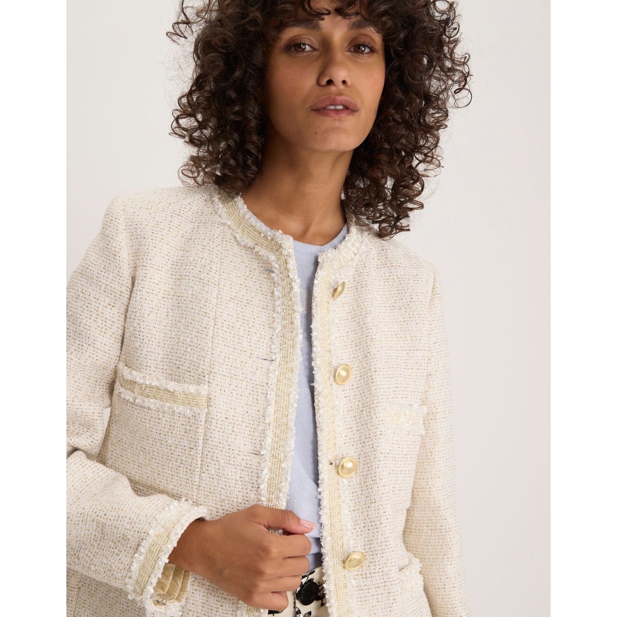 Veste Adelaïde en coton ecru, INES DE LA FRESSANGE PARIS