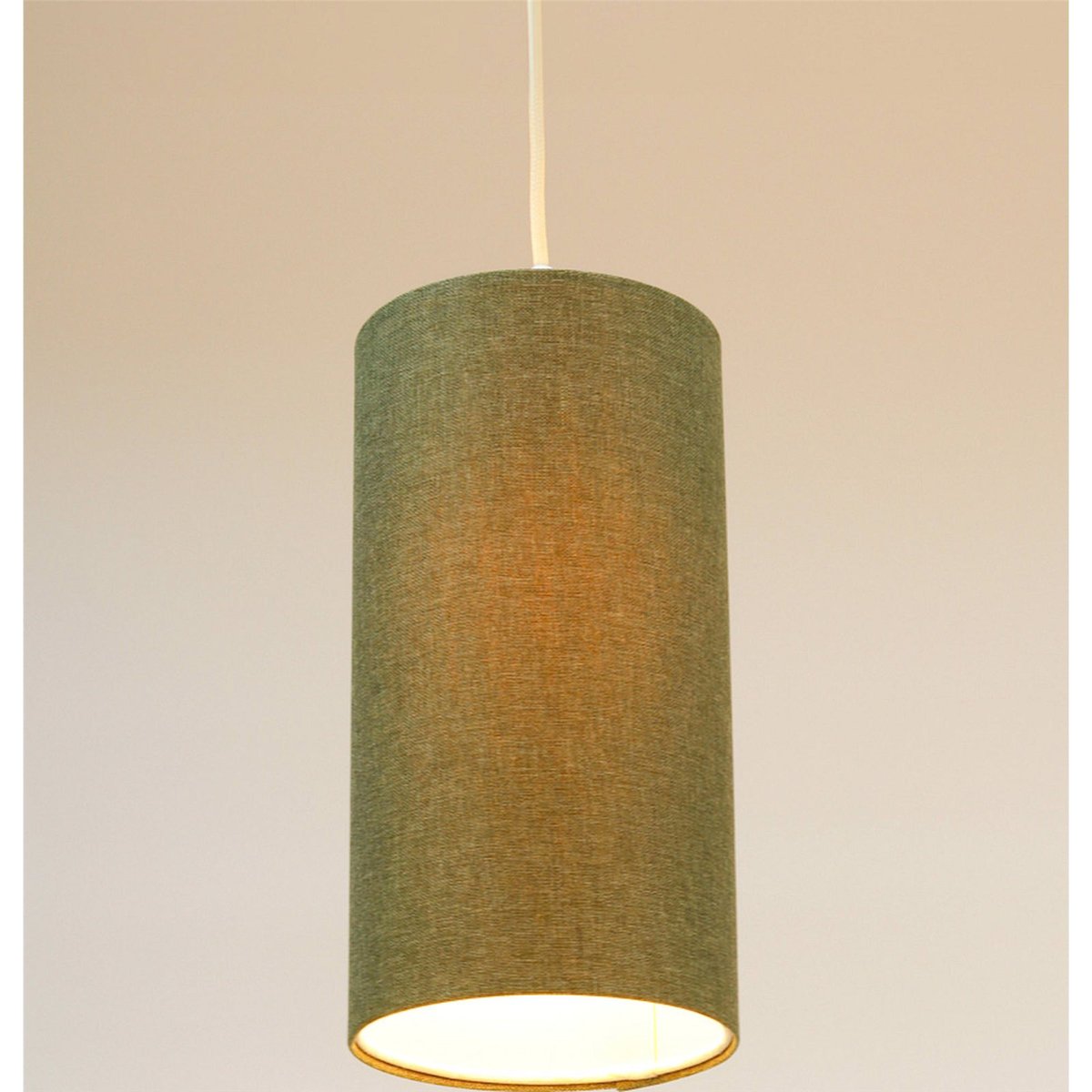 Suspension en lin rond Boho Elegant lin naturel et rotin clair, BPS KONCEPT