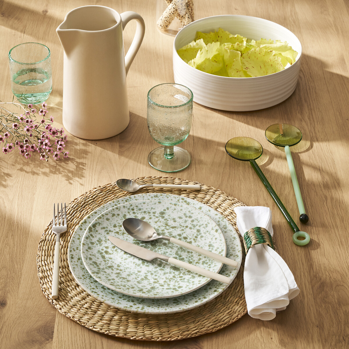Salatschüssel Sacha, Steingut mit reaktiver Glasur weiss, LA REDOUTE INTERIEURS