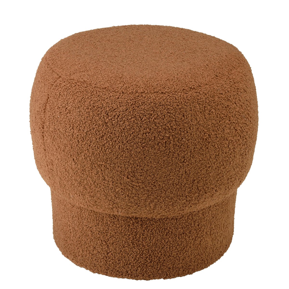 Pouf rond en tissu terracotta CASTILLE terracotta, PIER IMPORT