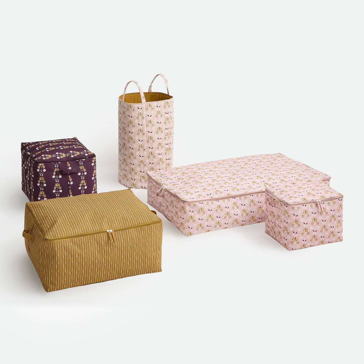 Andya Floral Print Under-Bed Storage Bag pink floral print, LA REDOUTE INTERIEURS