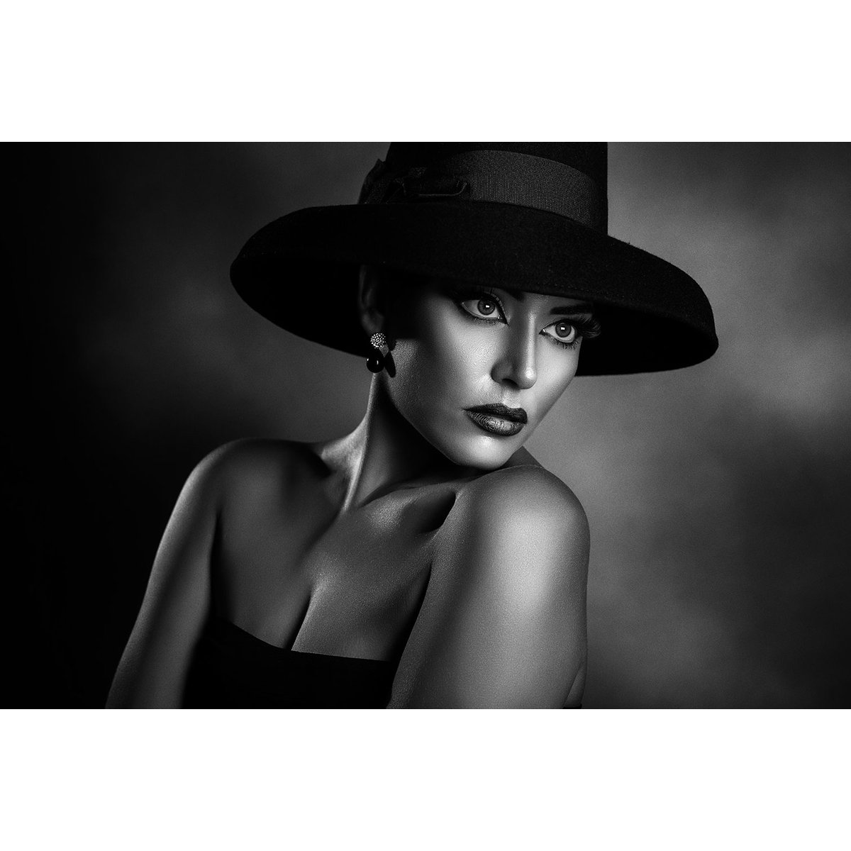 Tableau noir et blanc L'élégance tableau alu dibond, HEXOA