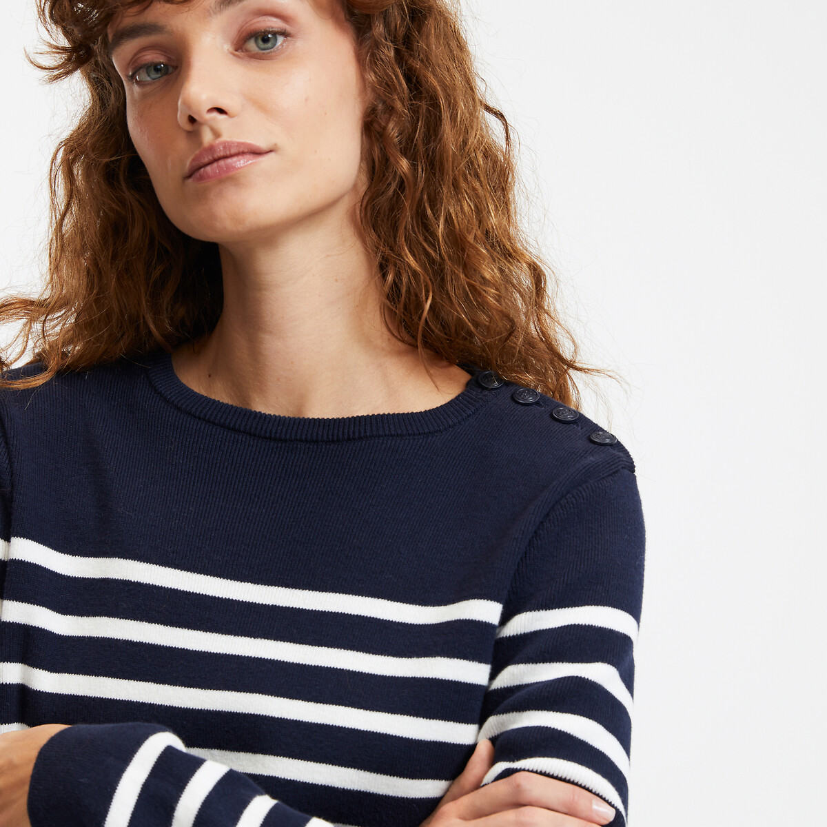 Pull marinière rayé marine/ivoire, LA REDOUTE COLLECTIONS