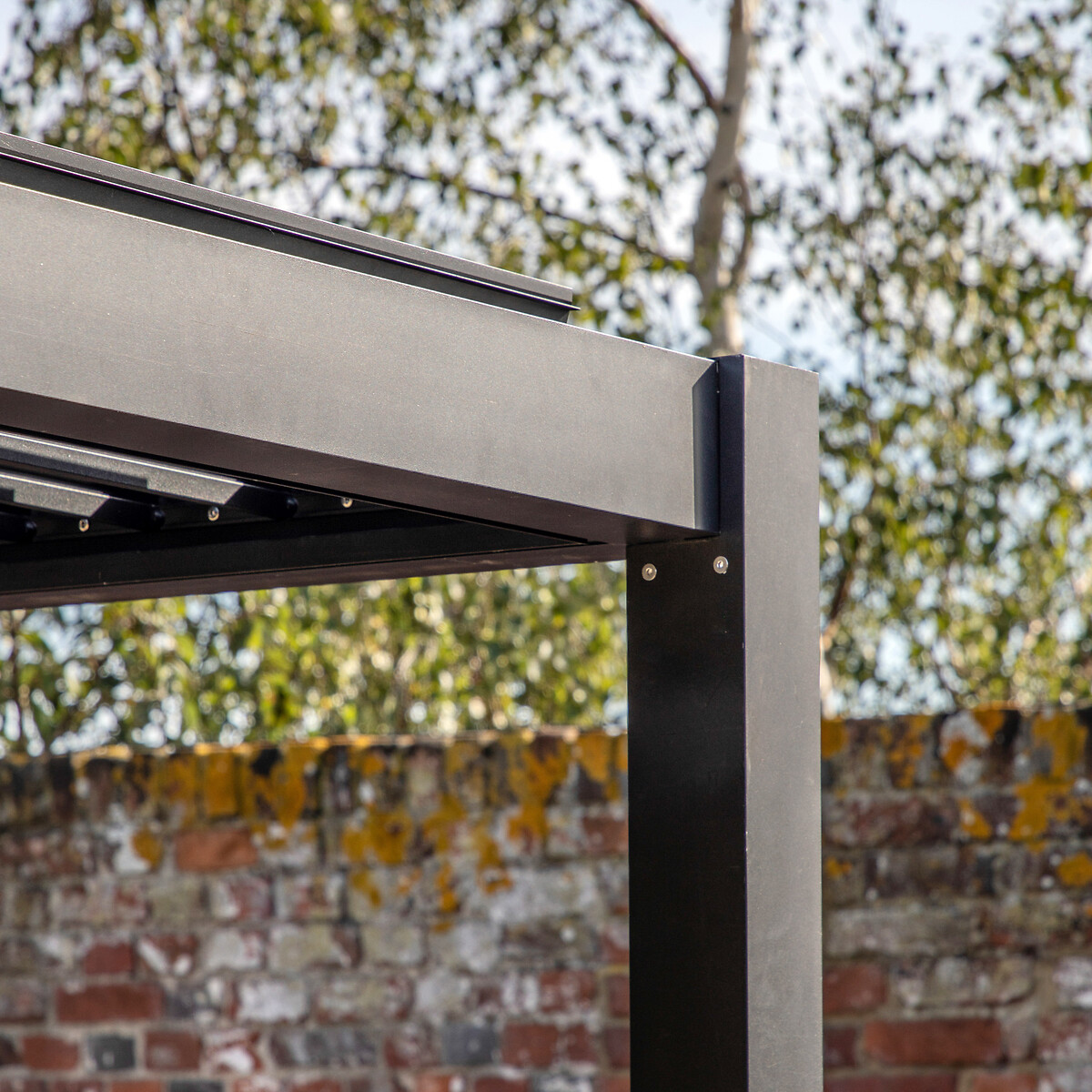 Dorney Slatted Metal Pergola (3m X 4m) black, SO'HOME