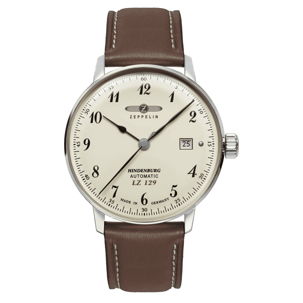 Montre Analogique HINDENBURG argenté beige marron, ZEPPELIN