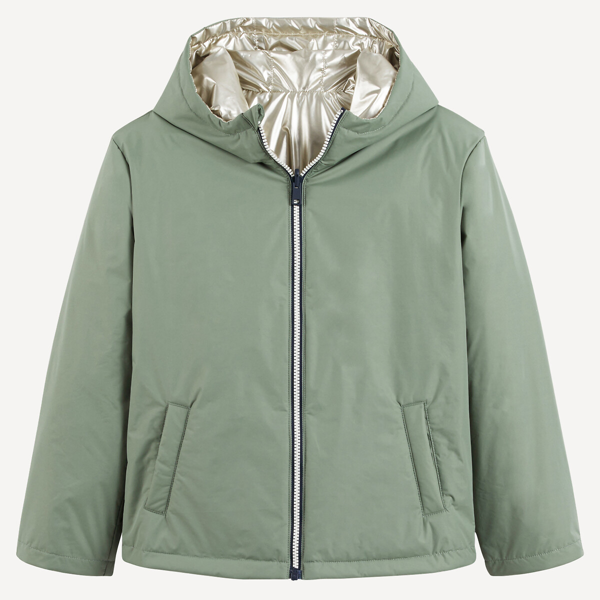 Coupe-vent à capuche réversible vert kaki/doré, LA REDOUTE COLLECTIONS