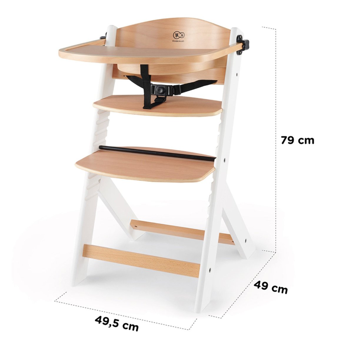 Chaise haute évolutive Enock white, KINDERKRAFT