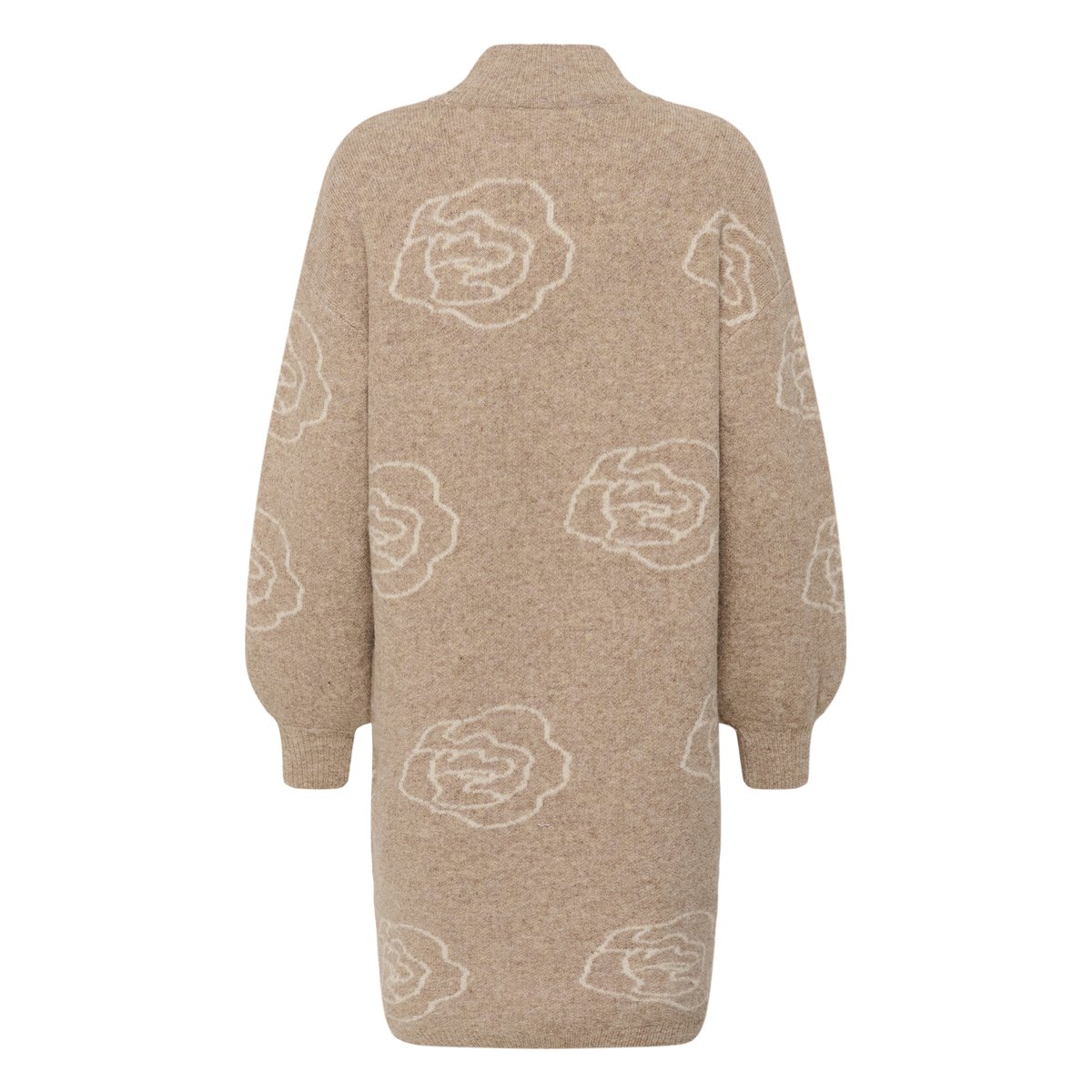 Robe beige taupe gray mel/white flowers, KAFFE