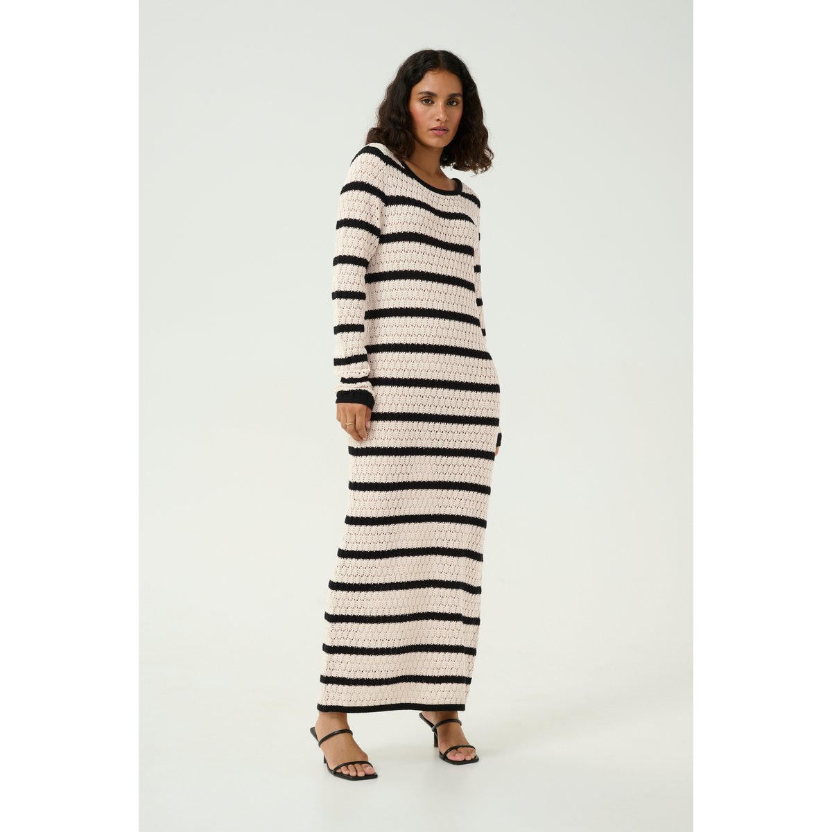 Dress beige feather gray/noir rayé, KAFFE