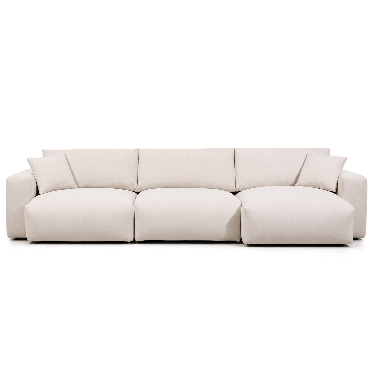 canapé d'angle réversible 5 places en tissu, JULINE beige, BEST MOBILIER