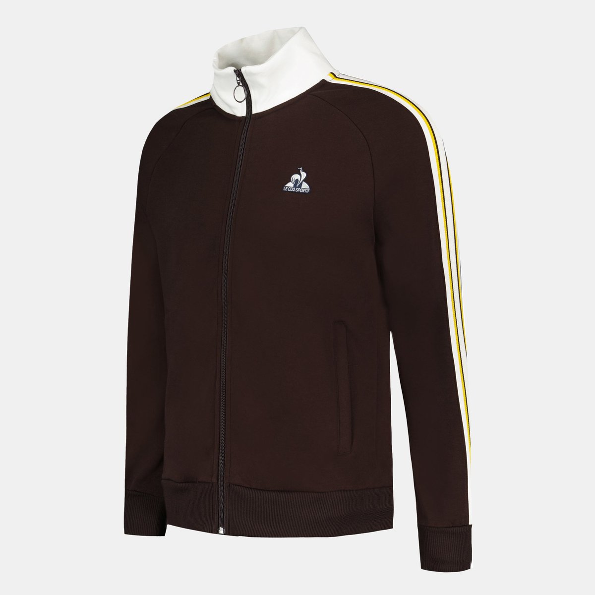 Sweat zippé Héritage marron, LE COQ SPORTIF