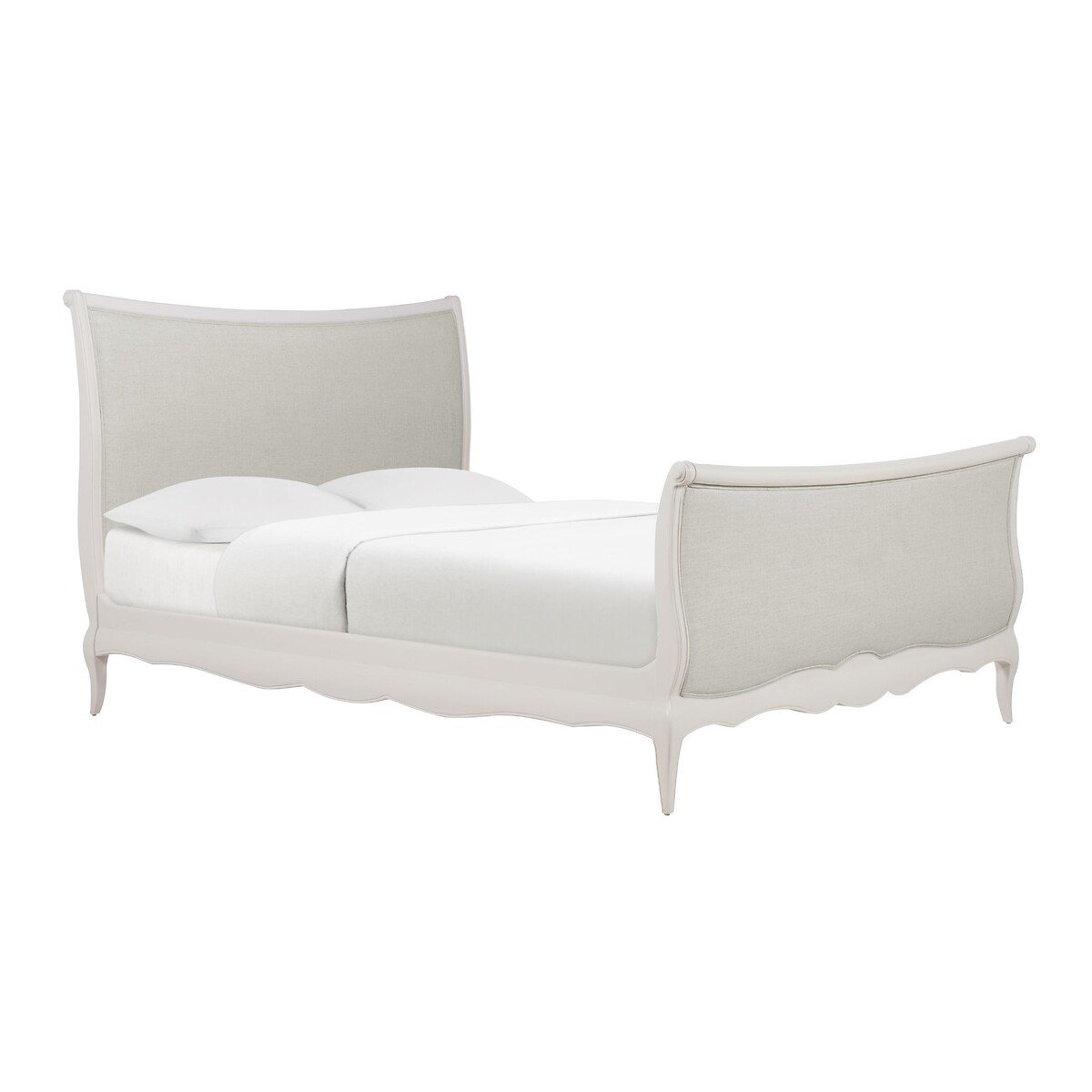 Amelie French-Style Linen Upholstered Bed grey white , WILLIS & GAMBIER
