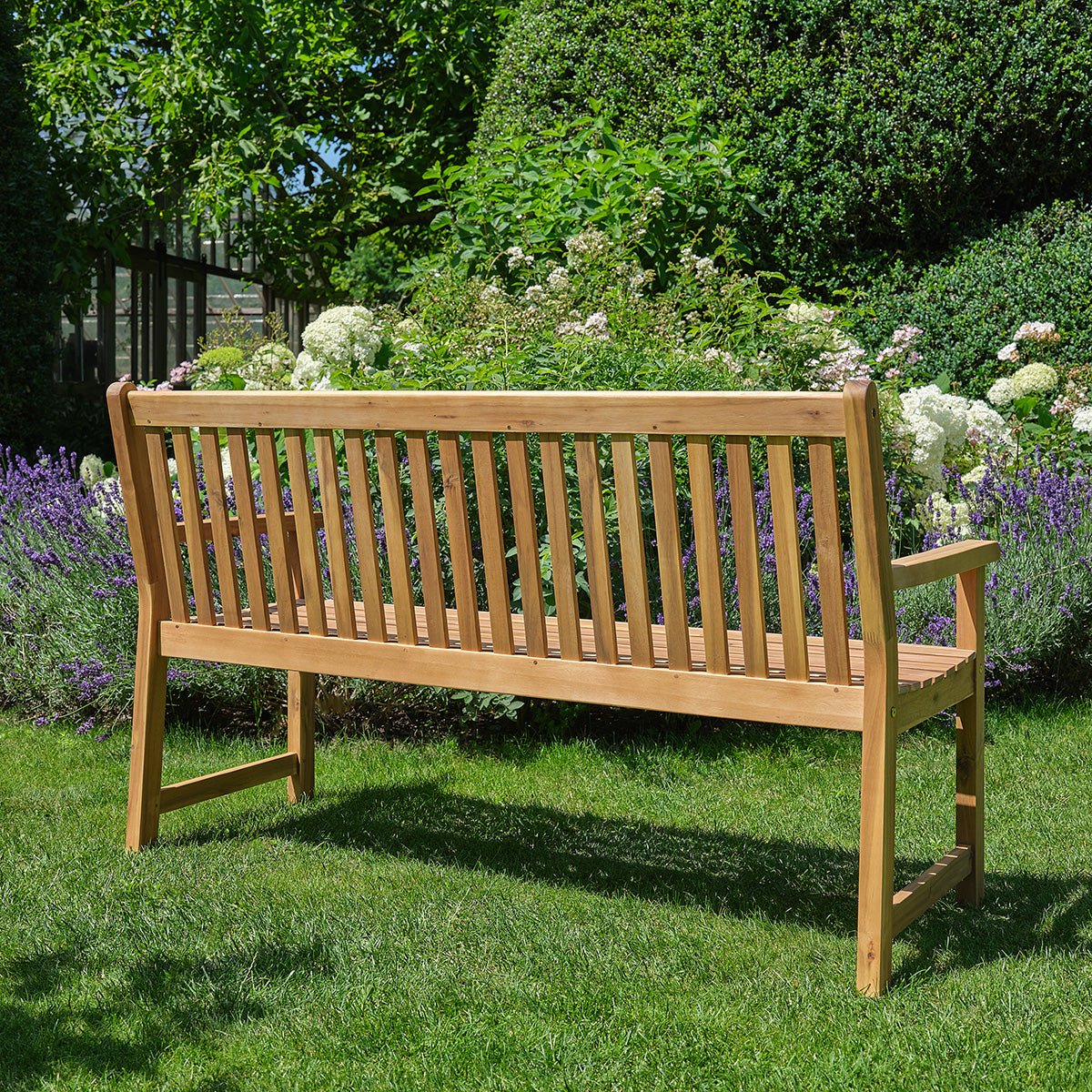 Banc de jardin en acacia massif 150 cm MILOS naturel, BERAH GETAH