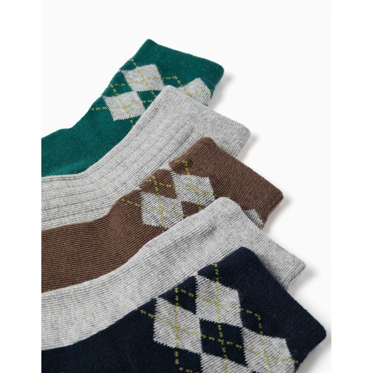 Lot de 5 paires de chaussettes avec jacquard losange multicolore, ZIPPY