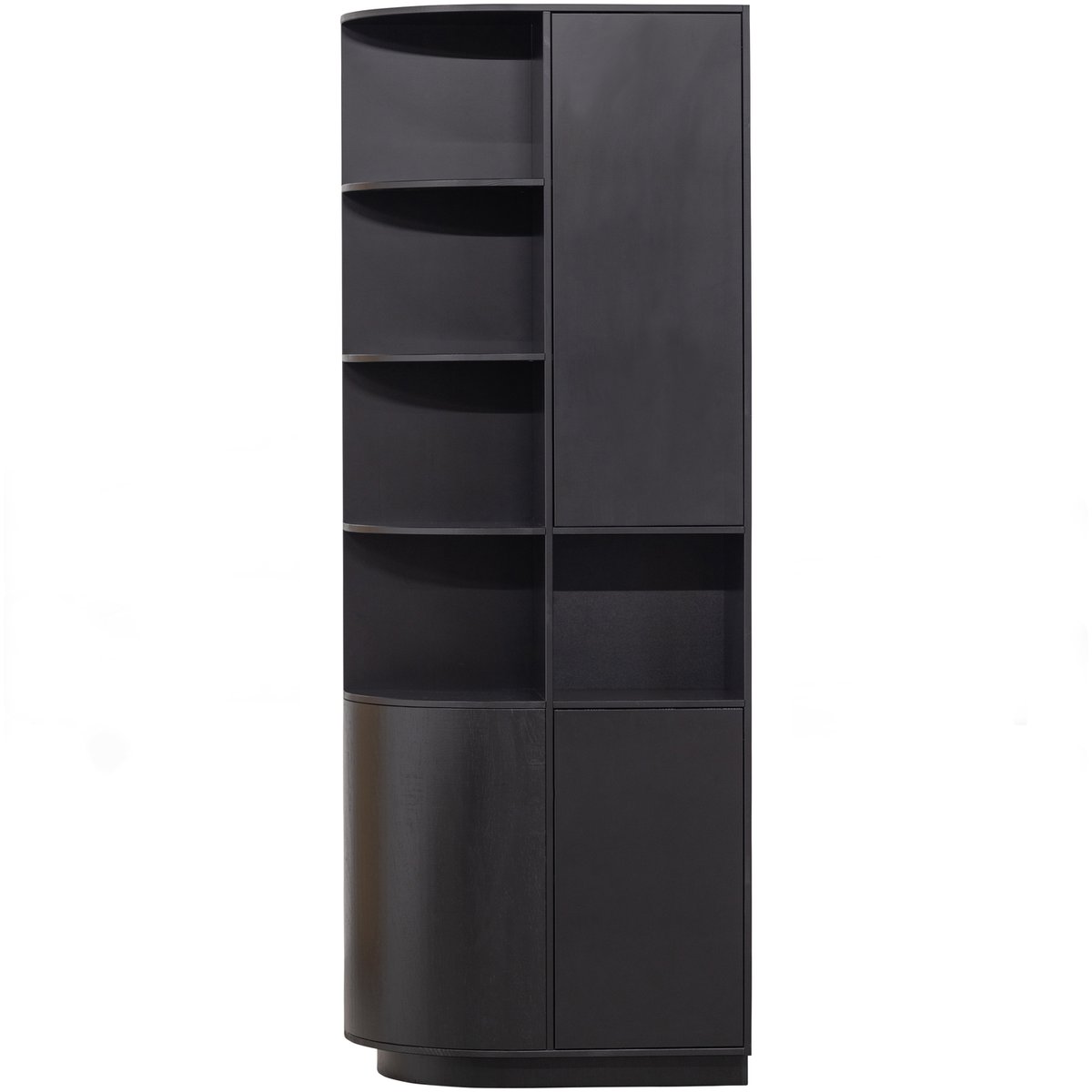 Armoire de rangement rond gauche en pin FINCA noir, WOOOD