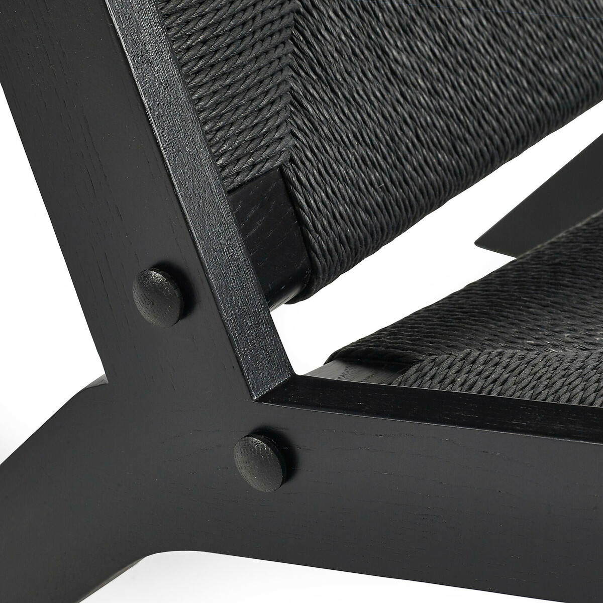 Ophelia Boho Oak & Rattan Accent Chair black, SO'HOME