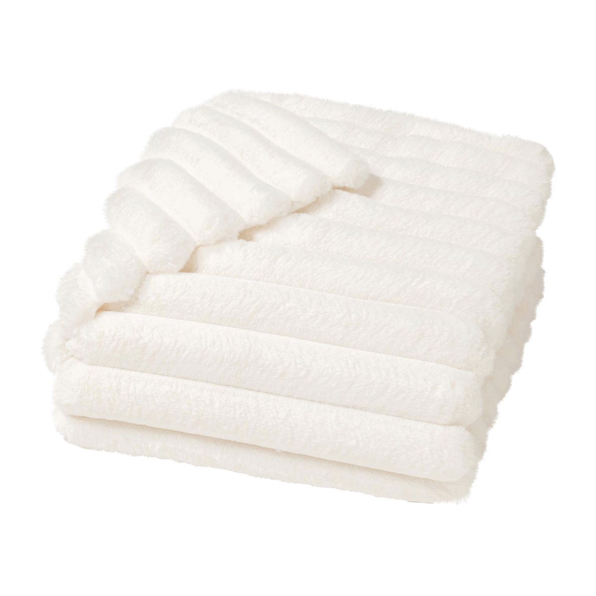 Plaid effet peluche polaire Serenity blanc, EDEN