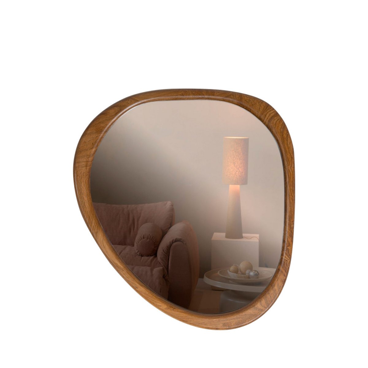 Miroir organique en bois  44x48cm- LEIF bois foncé, WOOOD