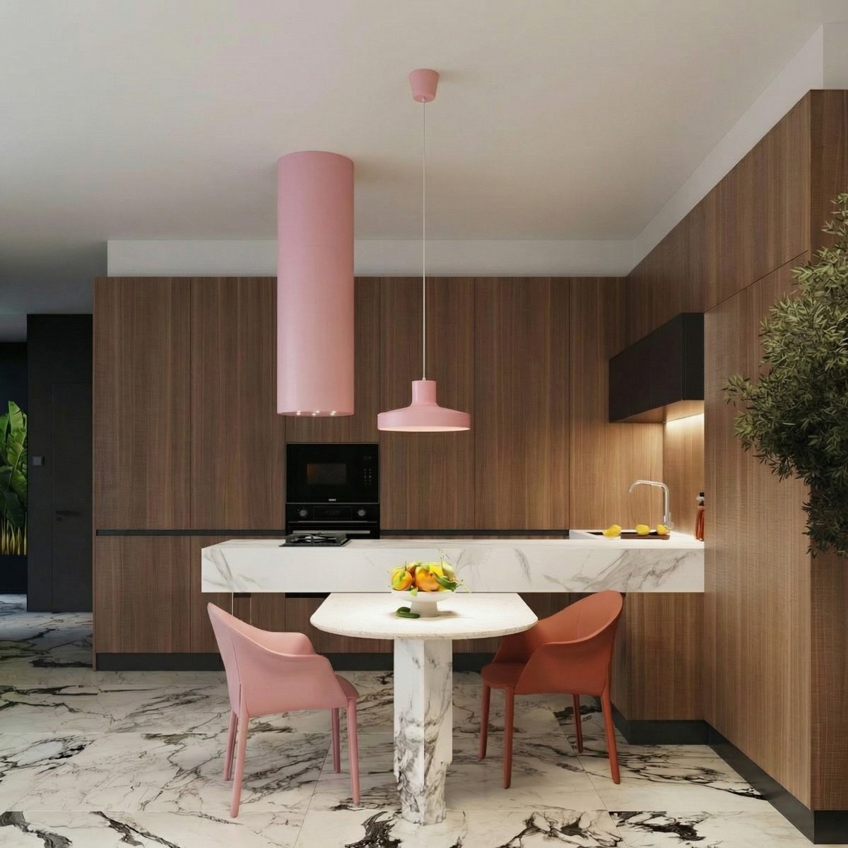 Suspension Acier Rose E27 1 BILO rose, EDEN