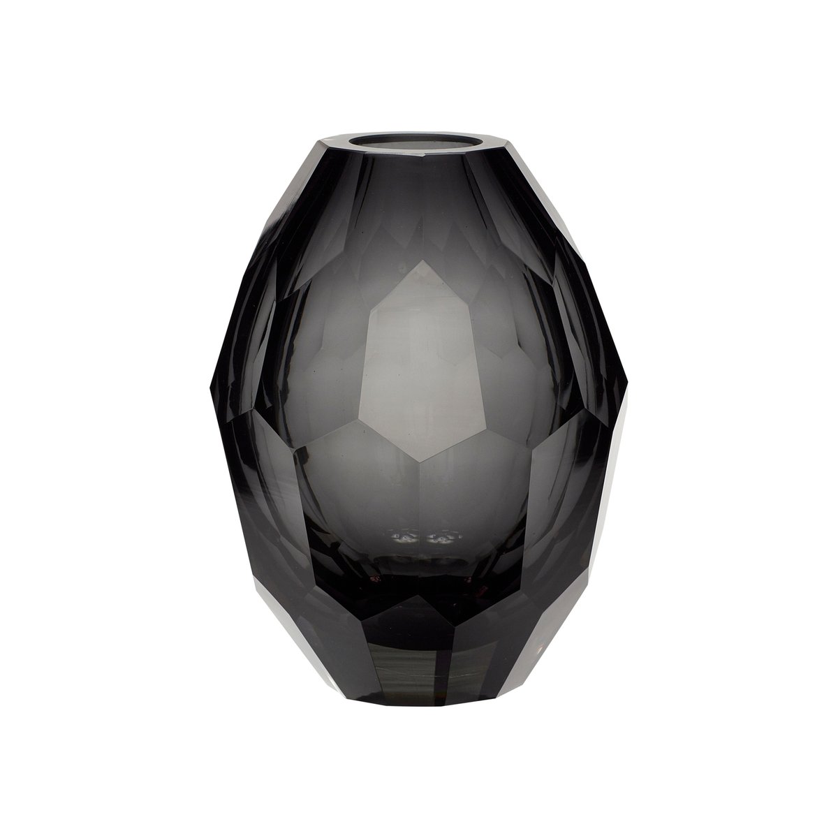 Vase en verre FACET gris, HUBSCH
