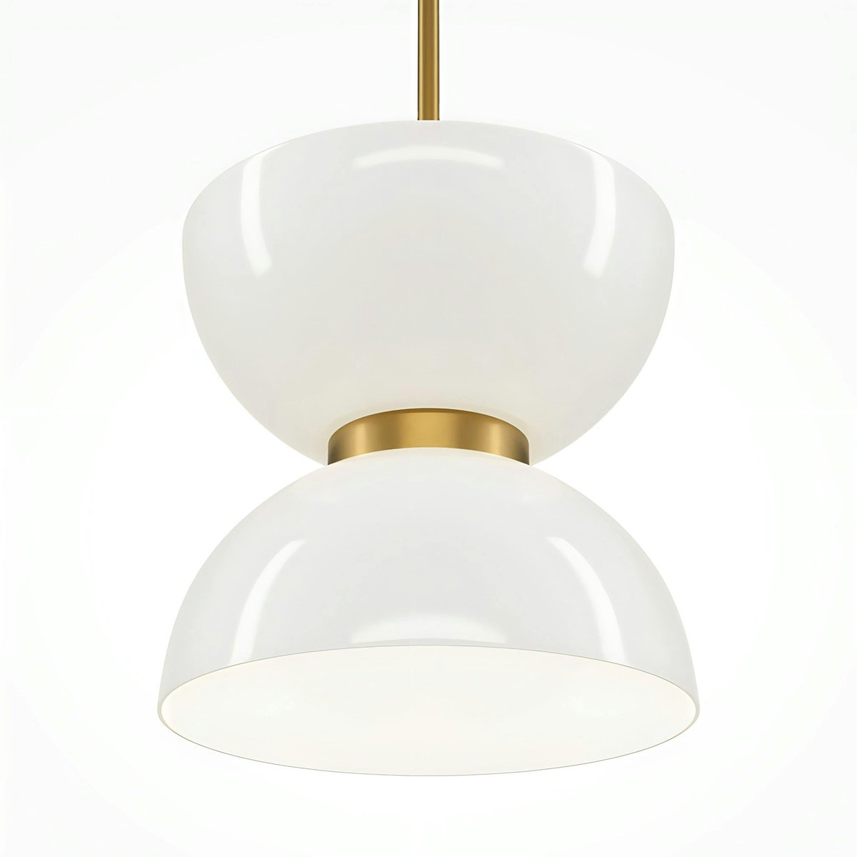 Suspension moderne métal/verre forme sablier ENID doré, PIER IMPORT