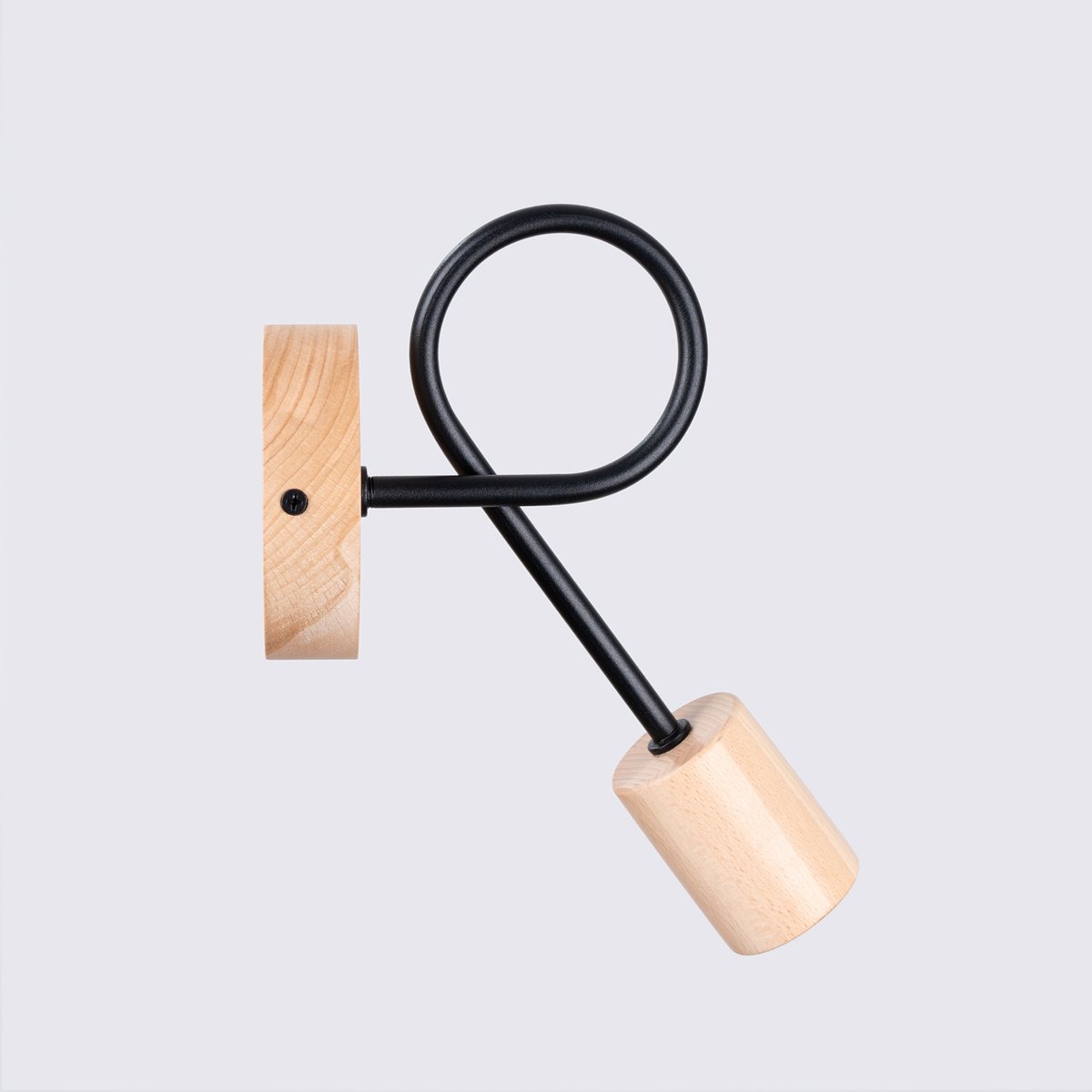 Applique Acier Noir/Bois Naturel E27 1 Ember noir, EDEN