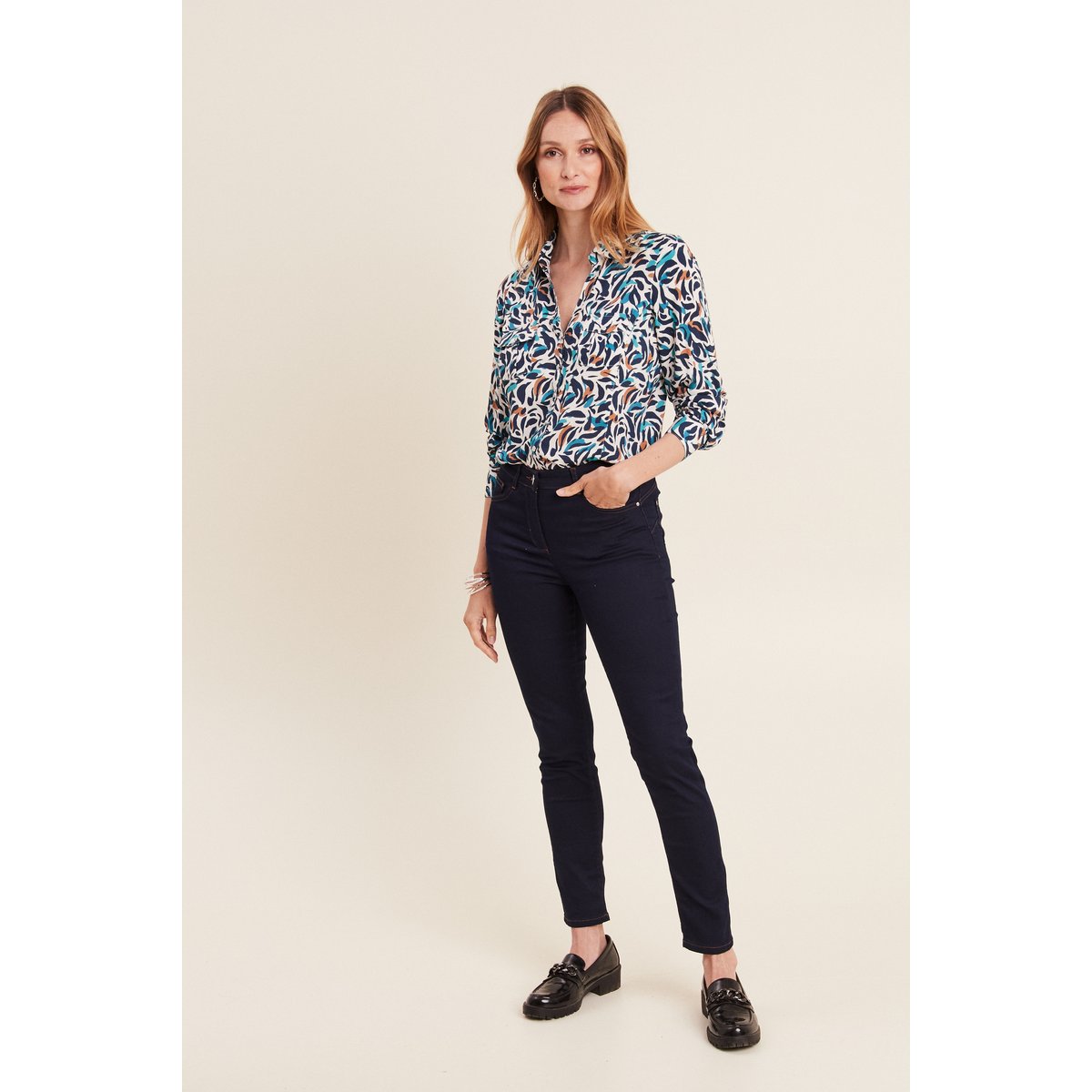 Chemise manches longues bleu canard, BREAL