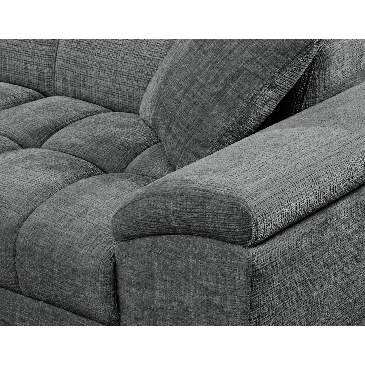 Canapé d'Angle Convertible 5 places - CAMILLE gris anthracite, BEST MOBILIER