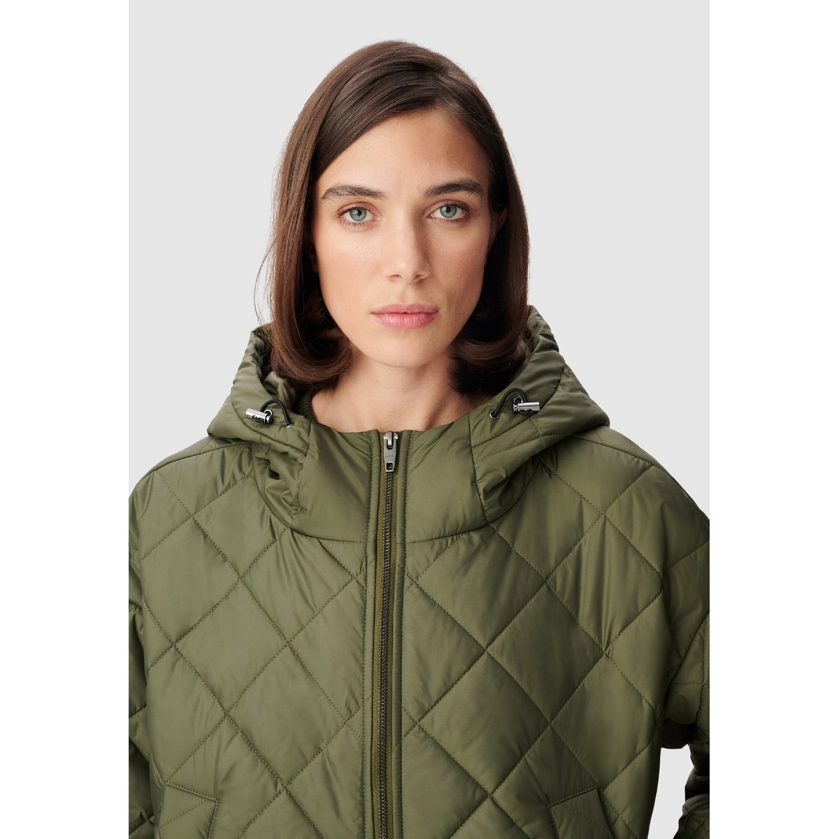 Doudoune matelassée à capuche vert kaki, IKKS