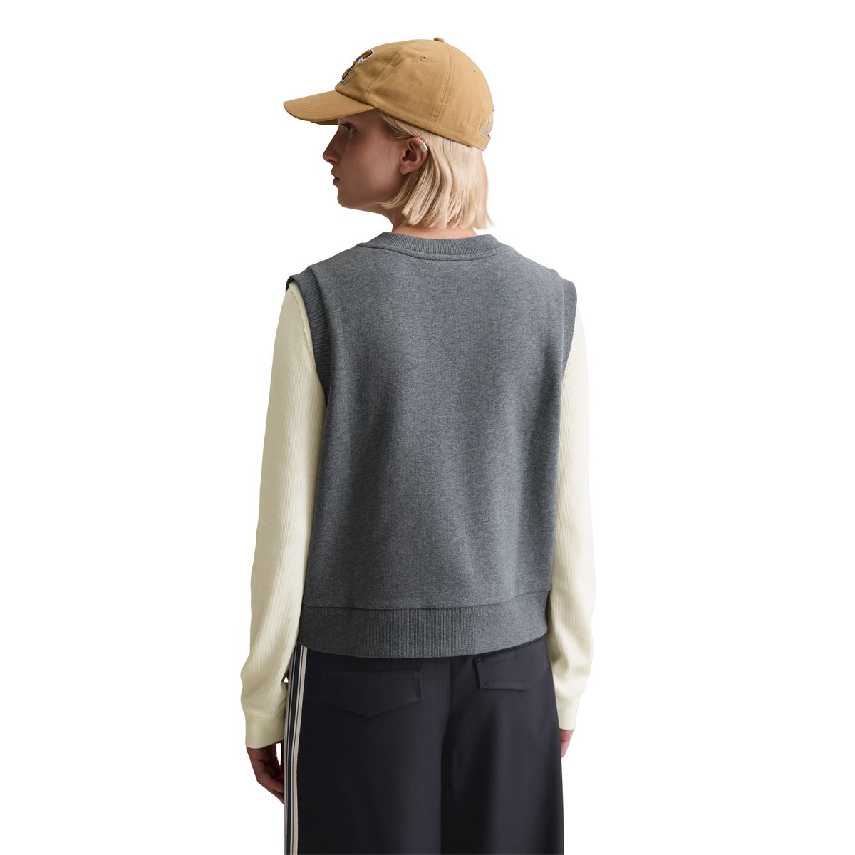 Pull-over en sweat style collège regular avec intérieur moelleux et gratté gris, MARC O’POLO DENIM