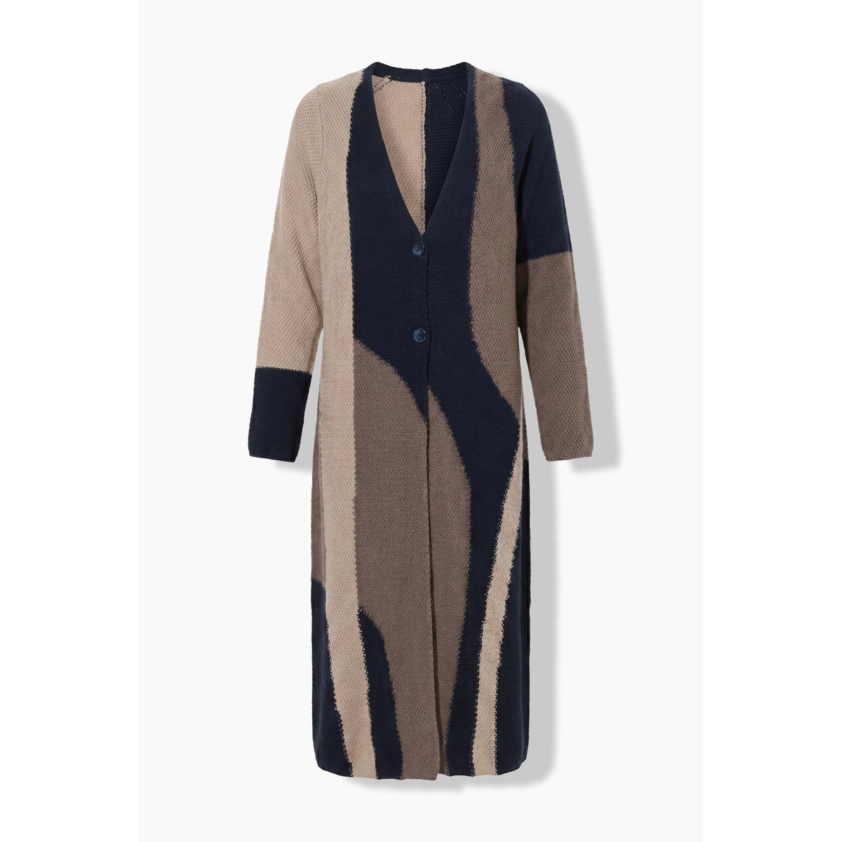 Cardigan long en coton bio marine, ULLA POPKEN