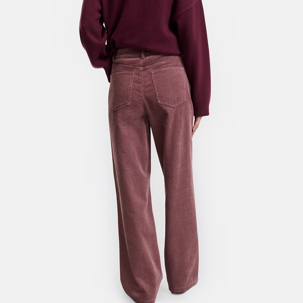 Corduroy Wide Leg Trousers dusty pink, LA REDOUTE COLLECTIONS