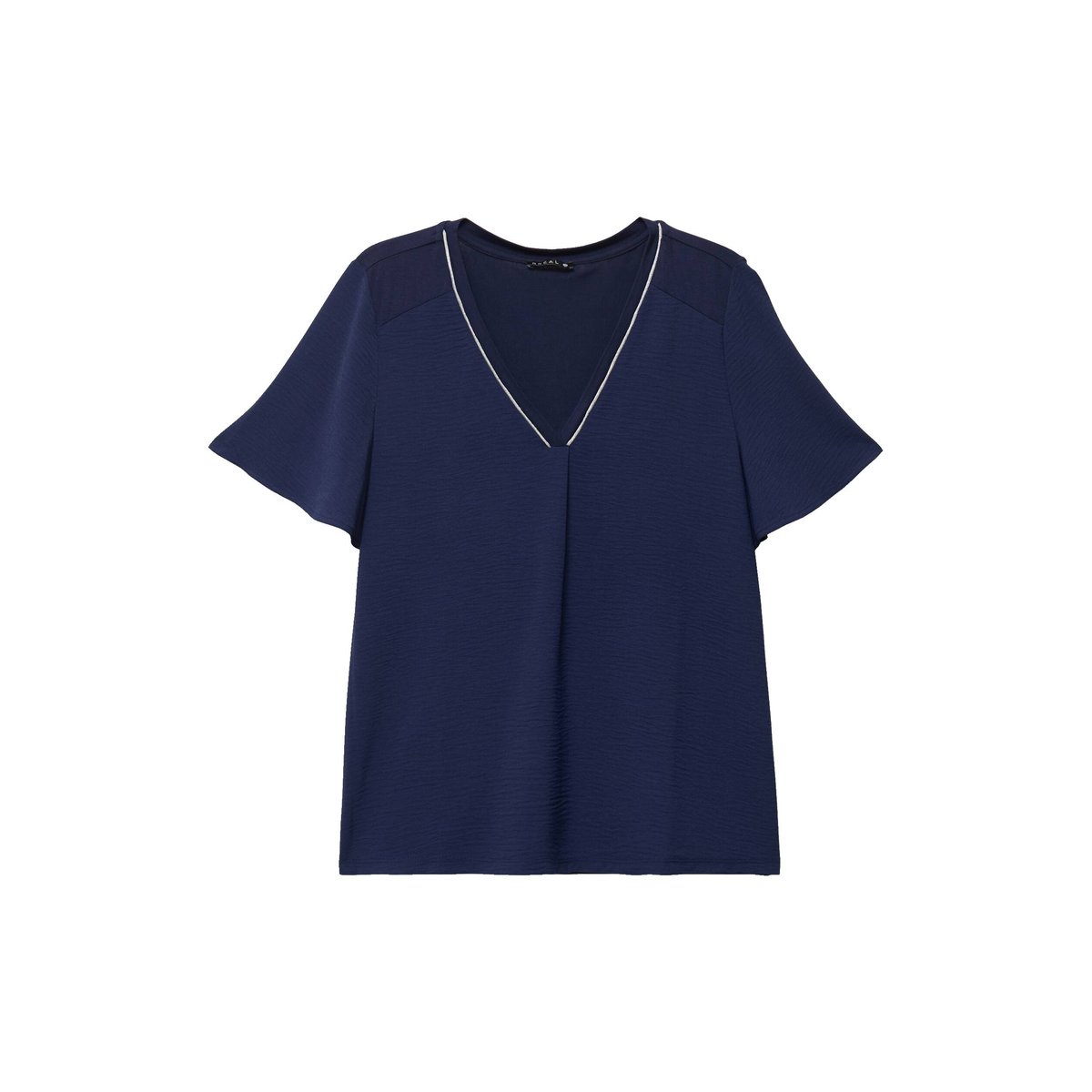T-shirt bi-matière manches courtes bleu marine, BREAL