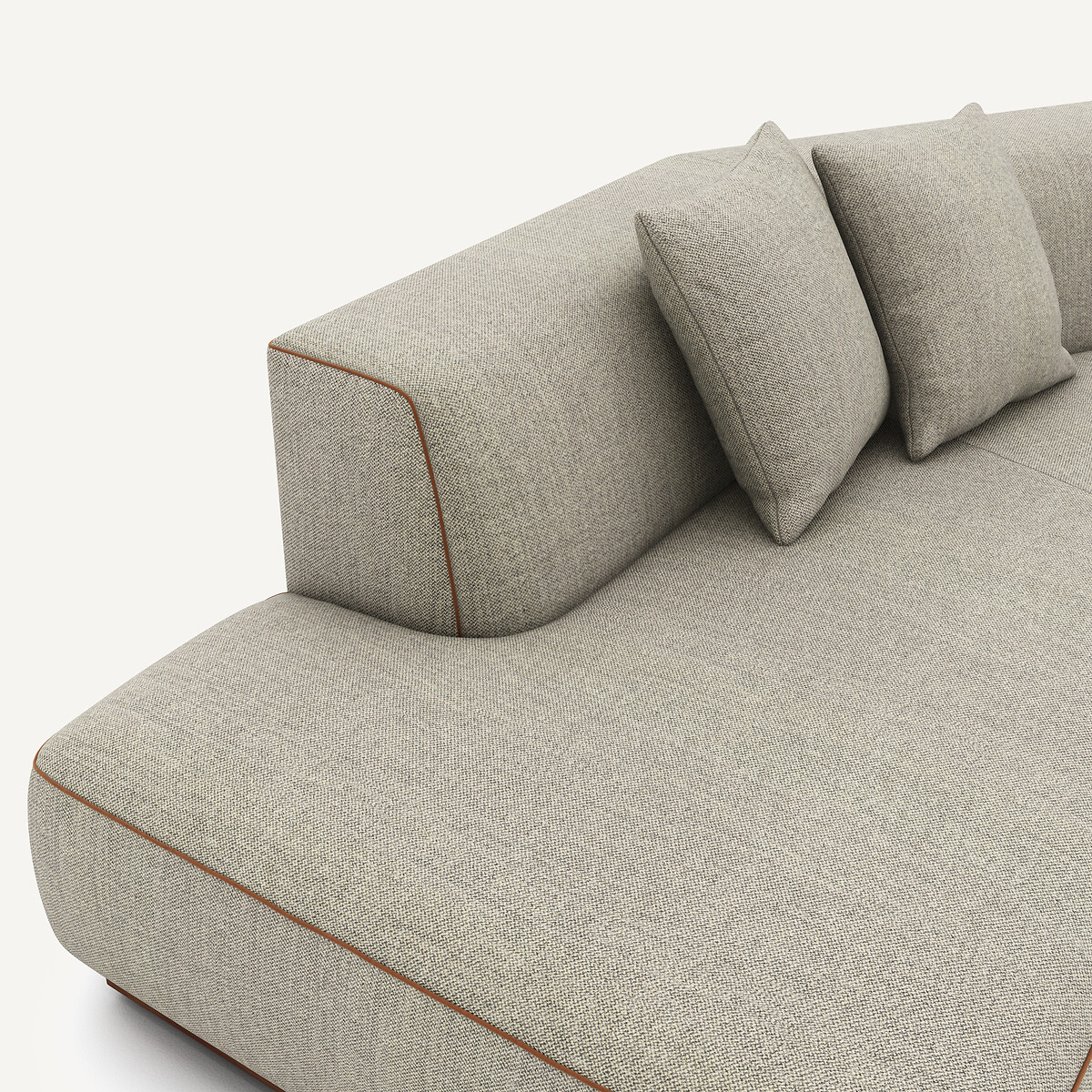 Zetel met rechte hoek met tweed voetensteun, JACOPO naturel/lichtgrijs, AM.PM