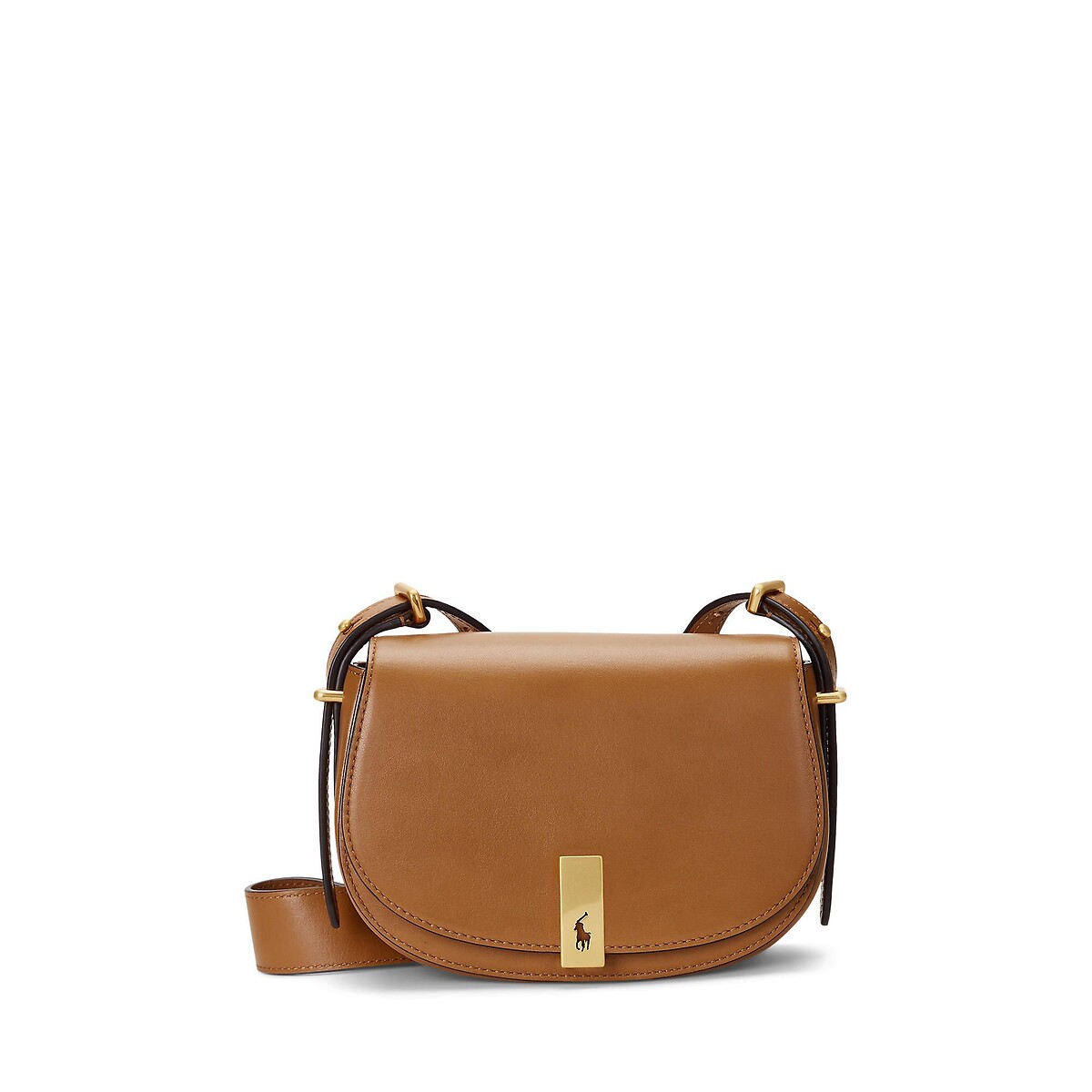 Sac à bandoulière en cuir camel, POLO RALPH LAUREN