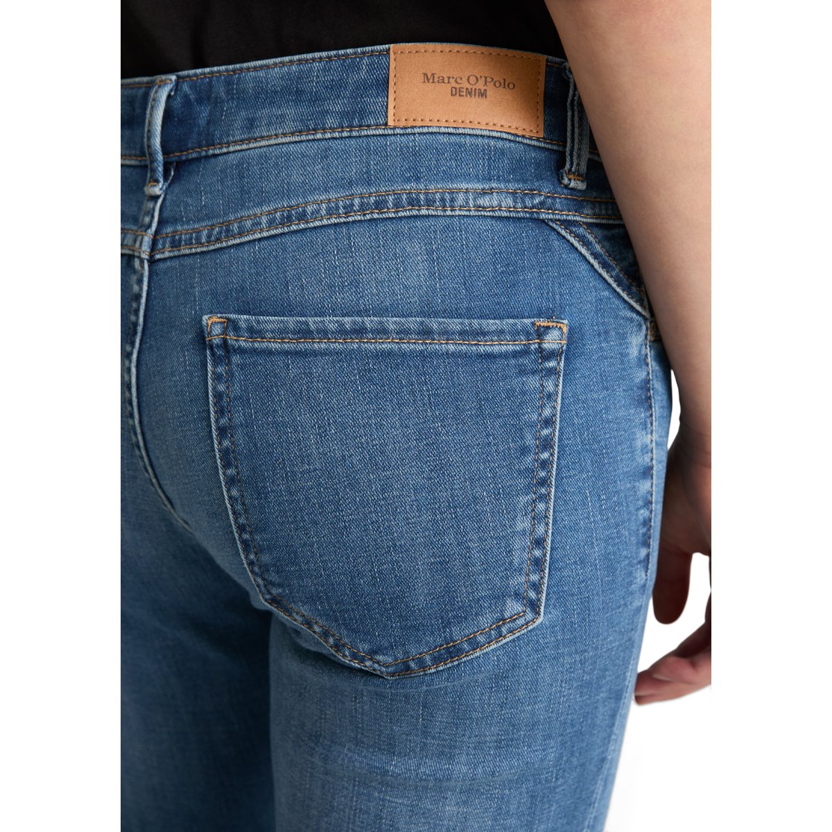 Jeans modèle Nella bootcut en coton bio stretch bleu, MARC O’POLO DENIM