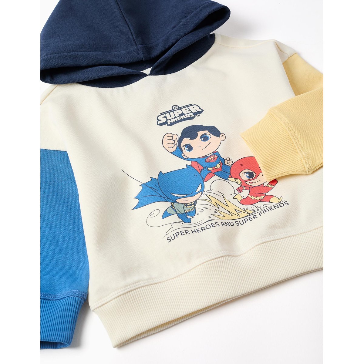 Sweat en coton avec imprimé Super Friends blanc, ZIPPY