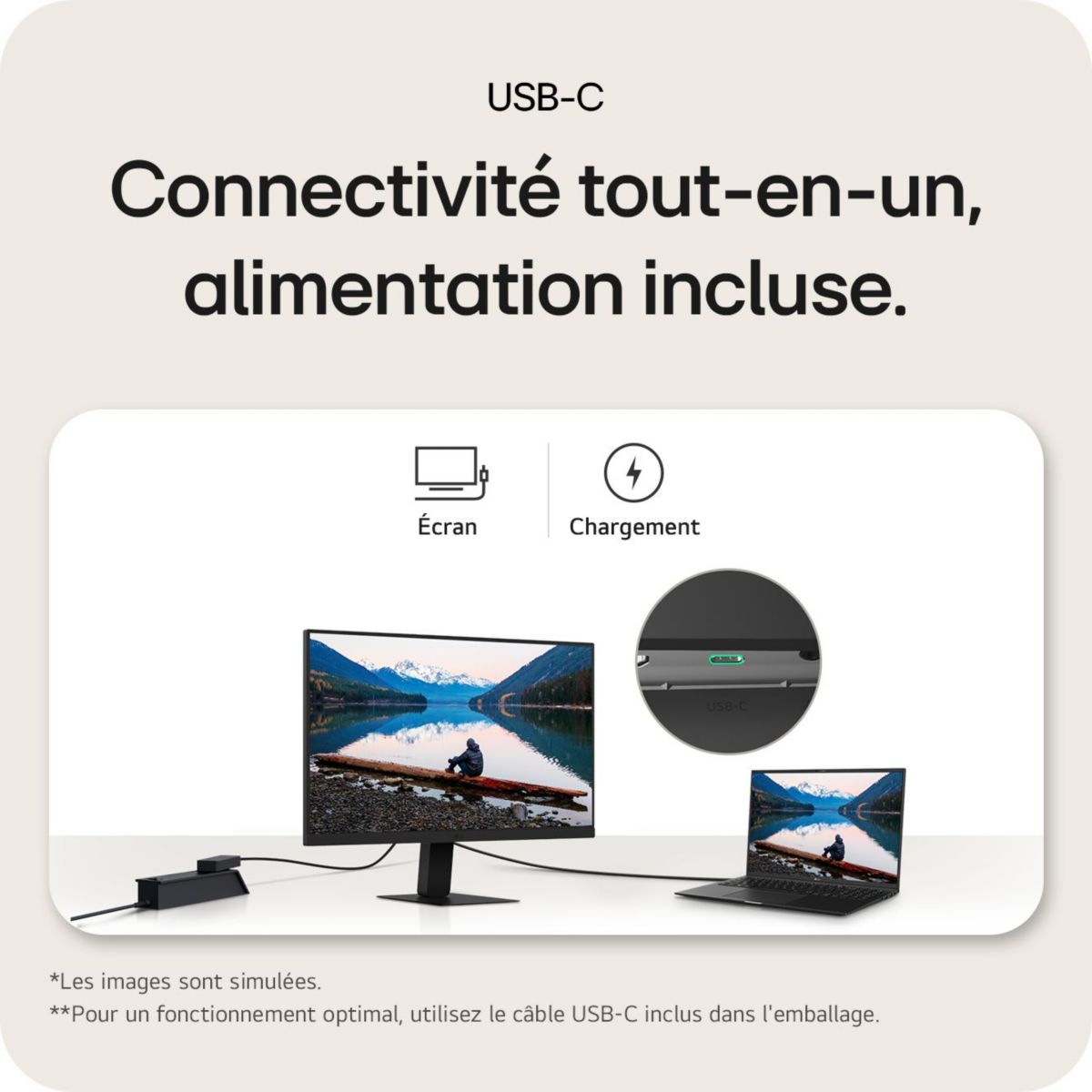 Ecran PC 32U631A-B 32" IPS QHD 100 Hz HDR couleur unique, LG