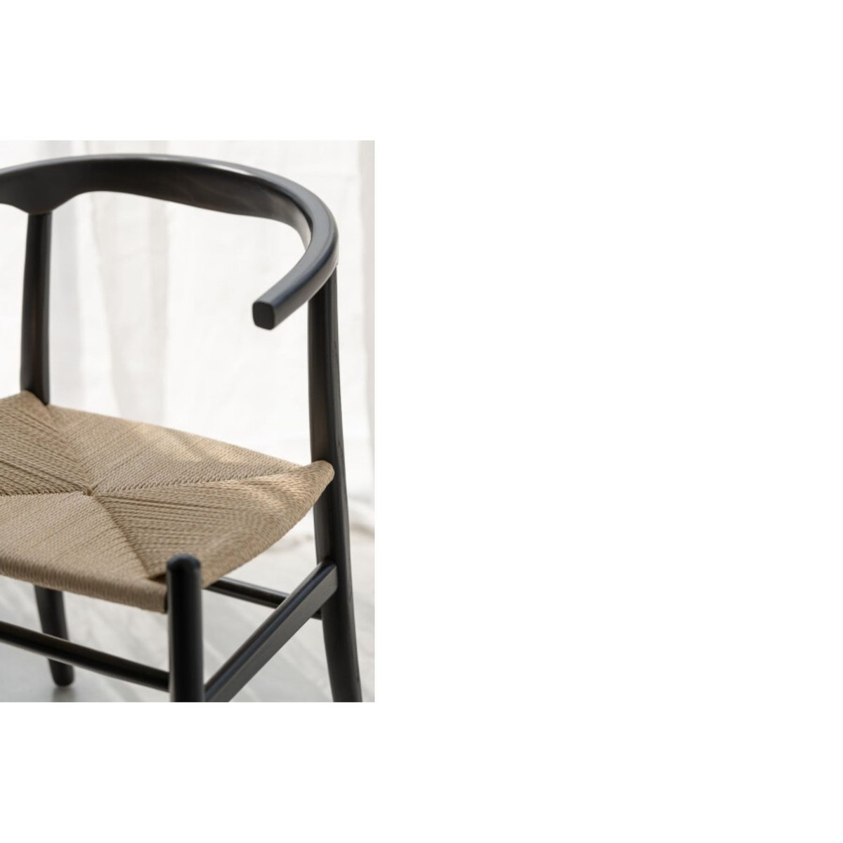 Chaises de salle à manger en corde et bois de hêtre - AYA noir, HELLIN, DEPUIS 1862