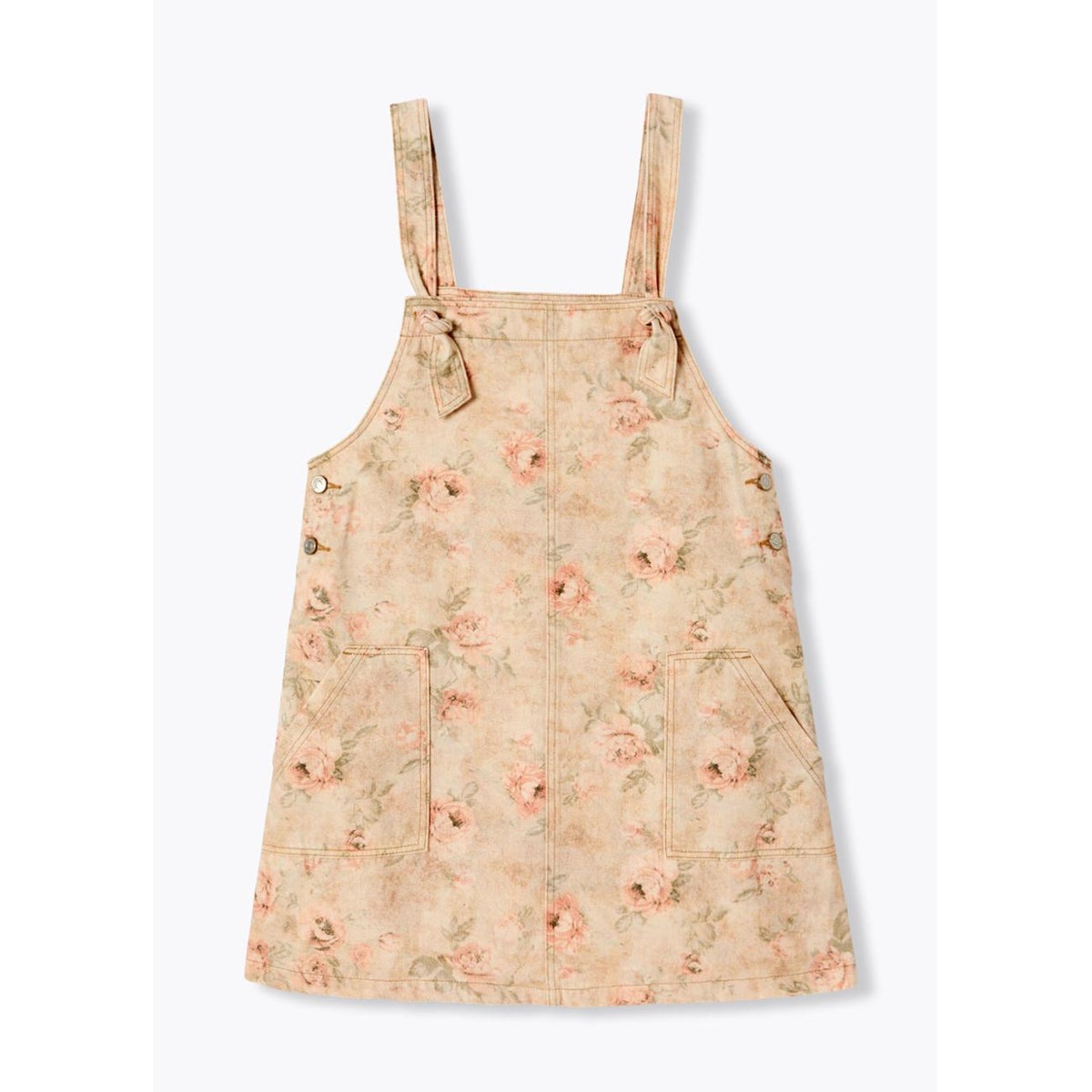 Robe salopette fleurie imprimé écru, PROMOD