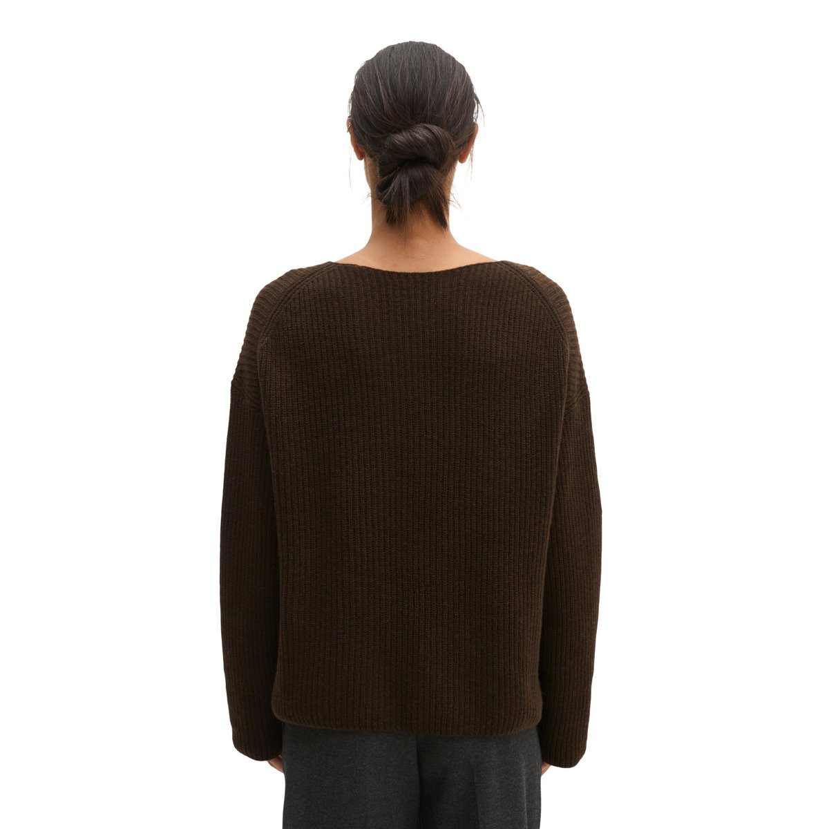 Pull en maille ample en mélange de laine vierge douce marron, MARC O'POLO