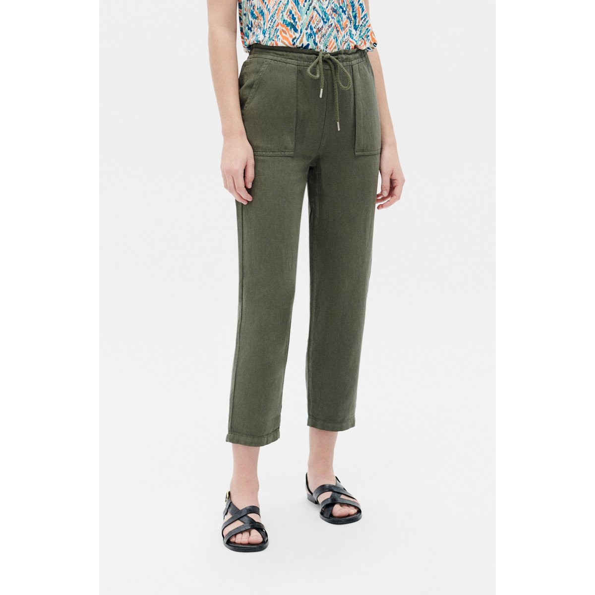 Pantalon ample en toile IGNACE vert kaki, CAROLL