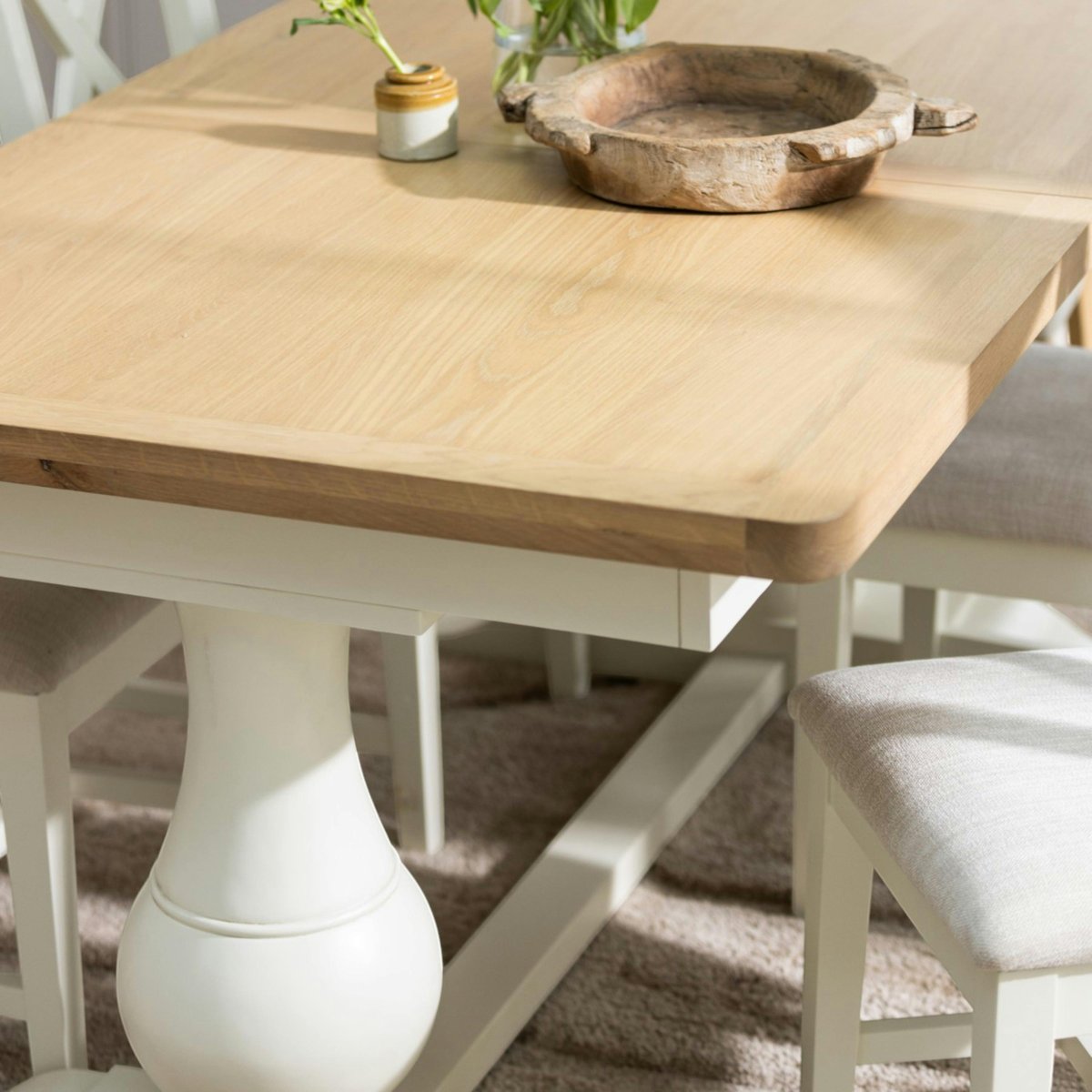 Table à manger extensible blanche style bord de mer 160-200 cm VELIA blanc, PIER IMPORT
