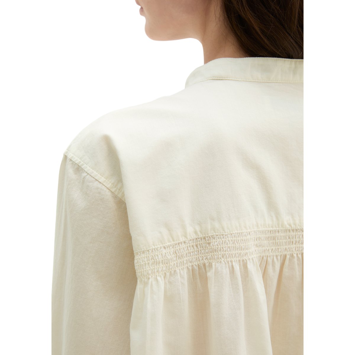 Blouse relaxed en voile de coton doux blanc naturel, MARC O'POLO